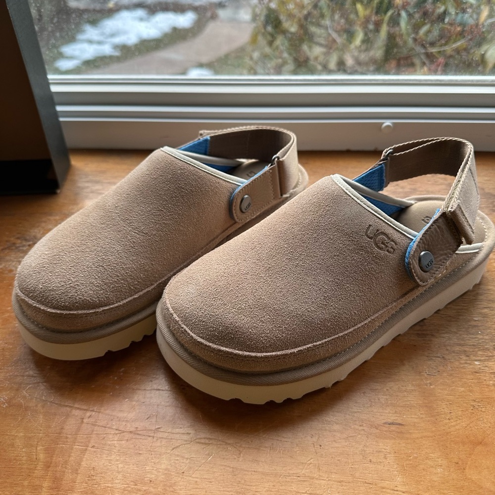 UGG Mens Slippers - Tan Goldencoast Clog (Sand Suede)